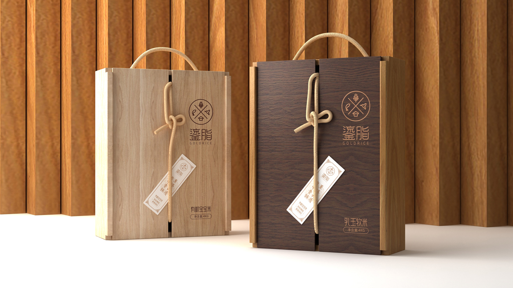 大米木盒包装设计 五谷杂粮包装设计 农产品包装设计公司