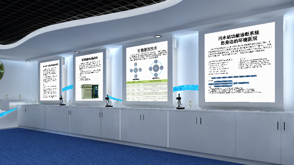 污水处理、工业环保公司的宣传物料设计及展厅效果图设计