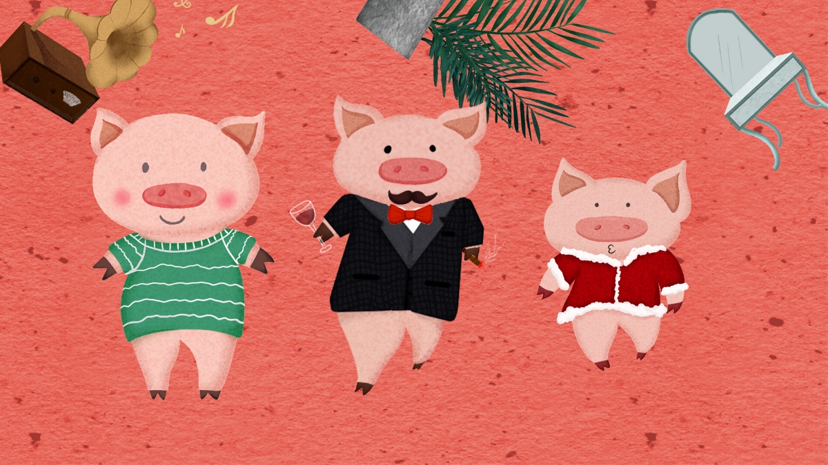 猪年插画设计