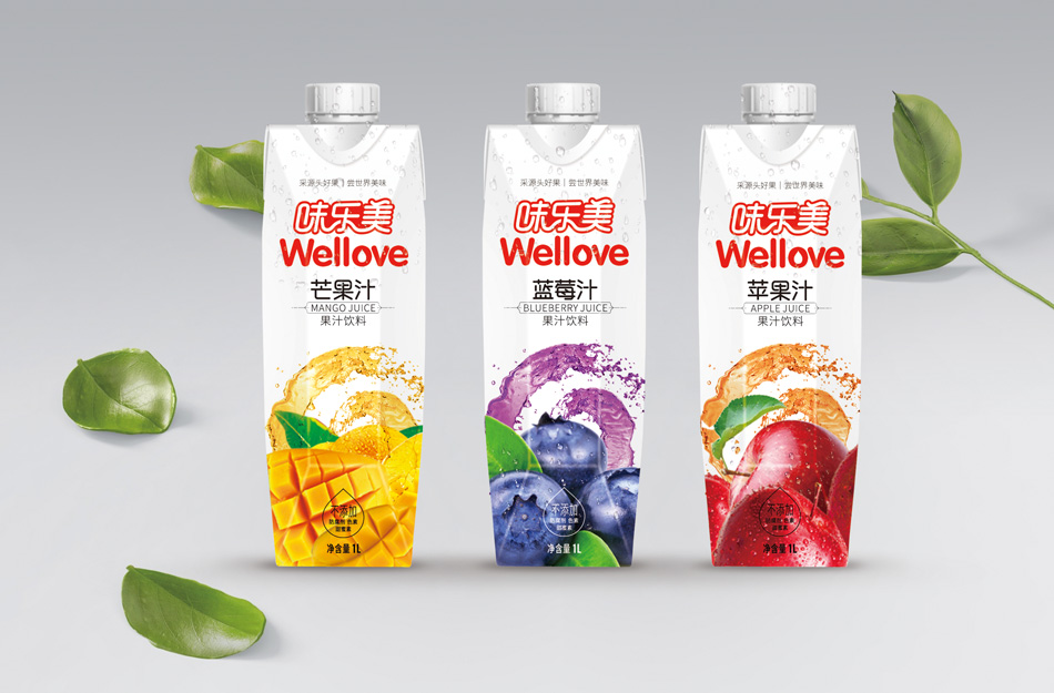 味乐美果汁饮料包装设计-万域包装原创作品