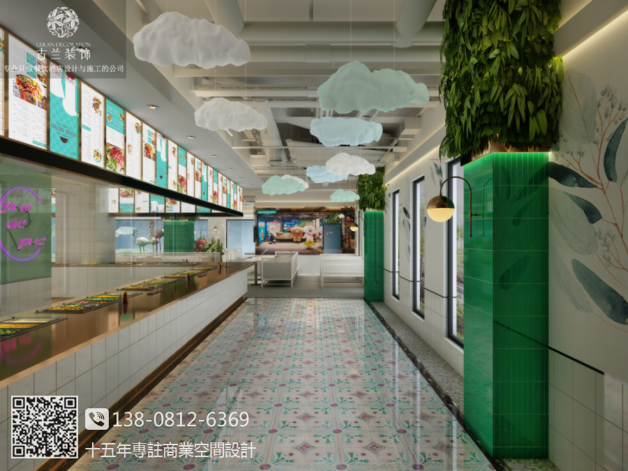 巴中南坝区中心医院食堂餐厅设计装修图