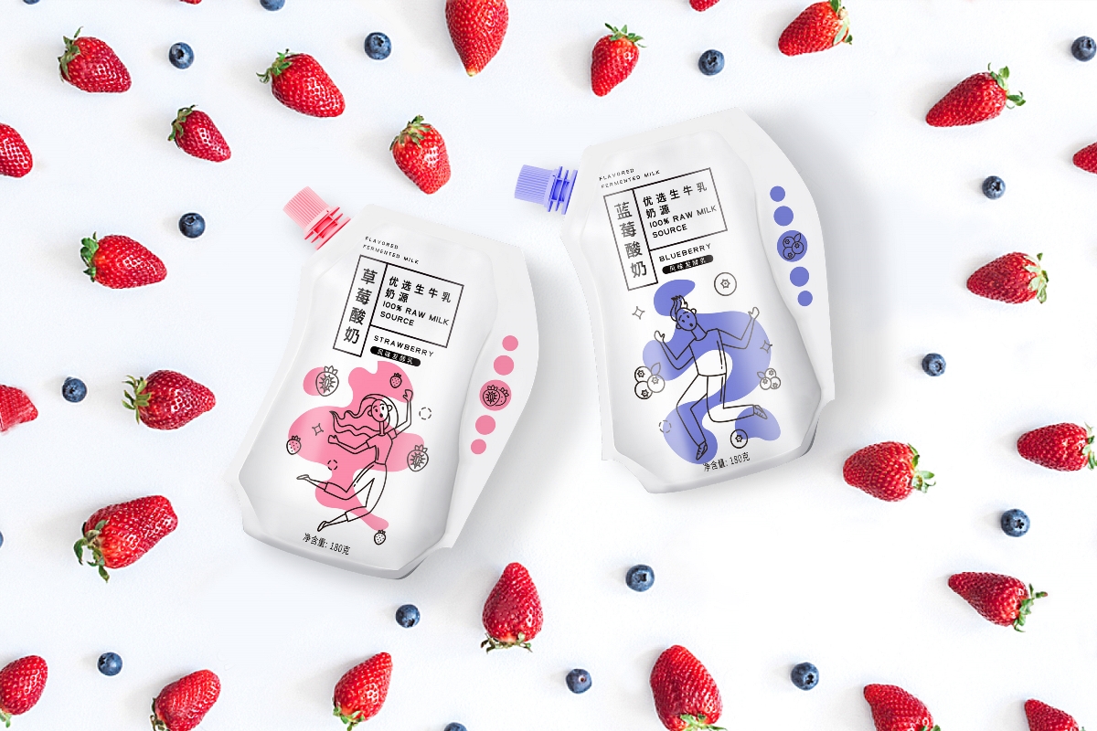 April作品「水果酸奶 」包装设计—— 简生活 加味道