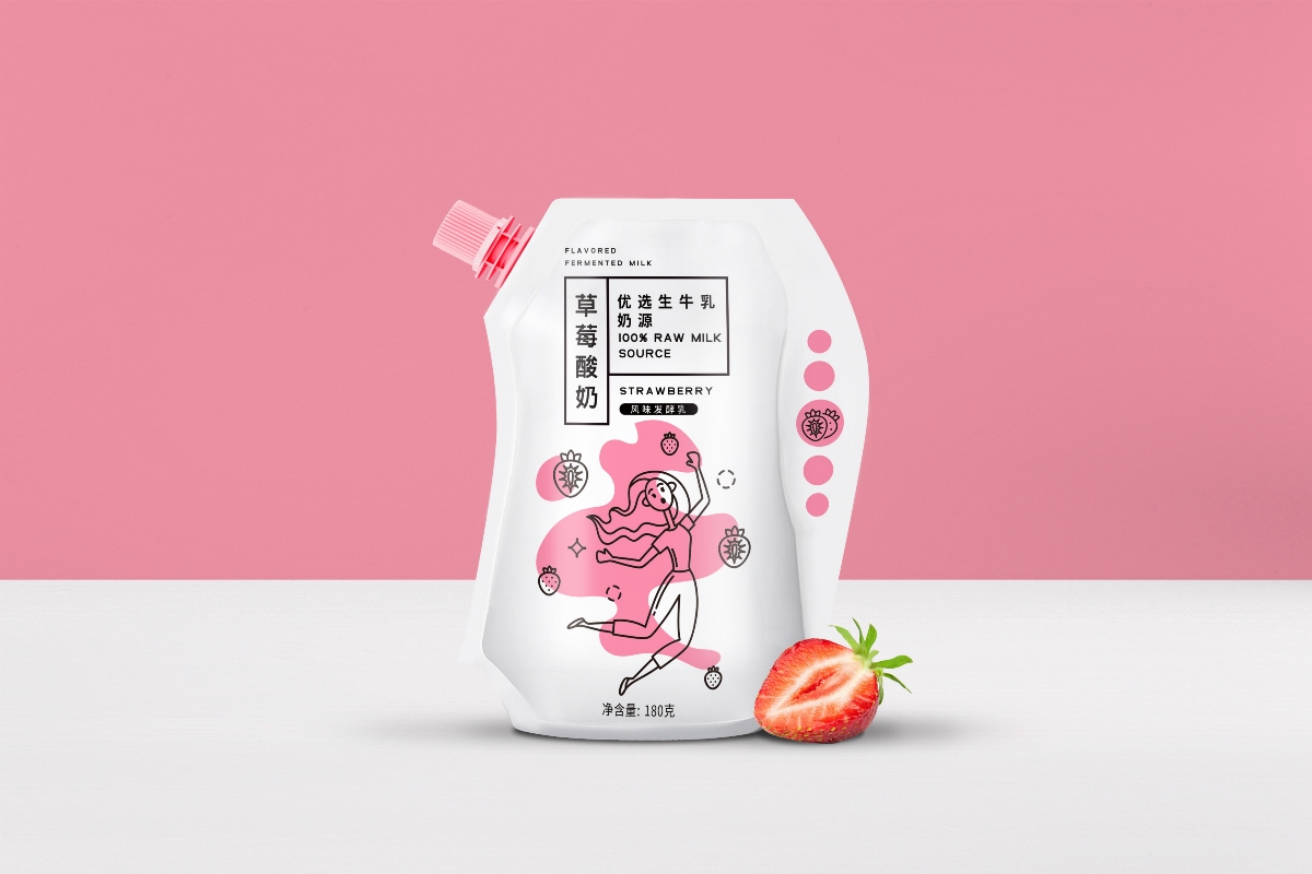 April作品「水果酸奶 」包装设计—— 简生活 加味道