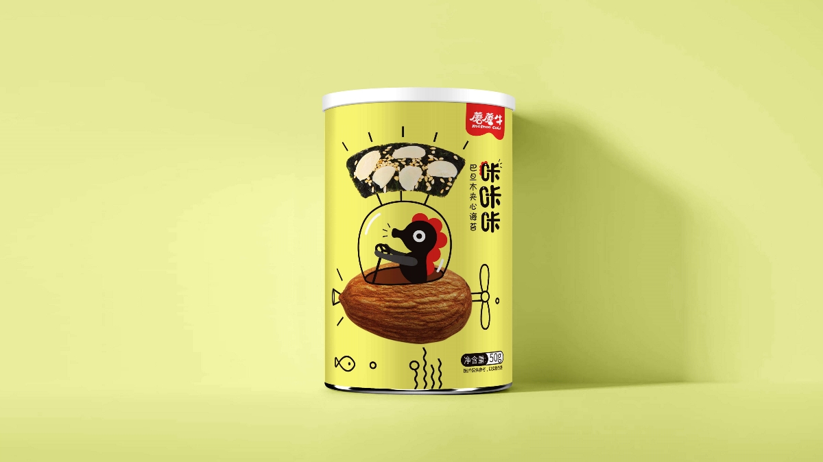 蘑蘑牛——儿童休闲食品海苔包装设计