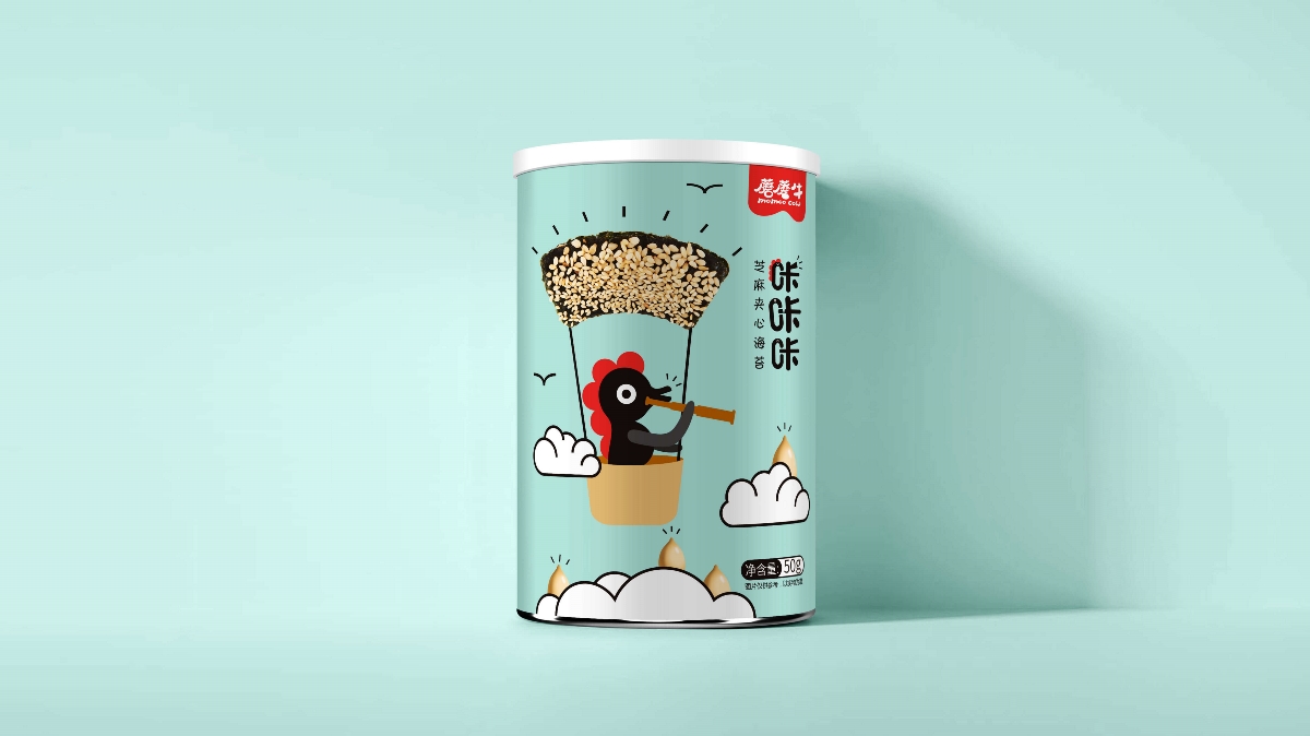 蘑蘑牛——儿童休闲食品海苔包装设计