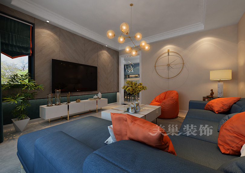 郑州120平三室两厅北欧风格装修，简约舒适中不失个性张扬！