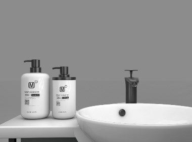 黑白圆瓶 C4D设计 洗发水 沐浴露 瓶子设计 梵斯设计