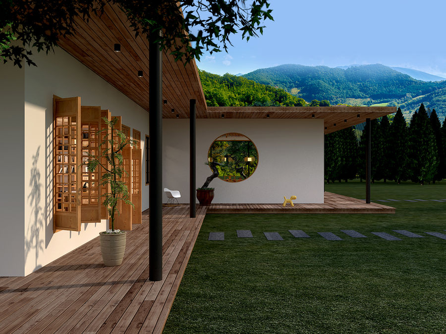 新中式风格山中小院设计-叶平设计作品