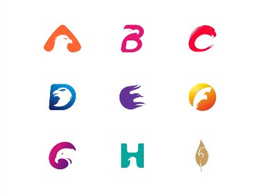 26个字母与鹰结合的logo