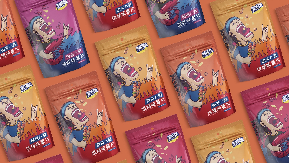 洛尚設計 | 為環豐食品打造的脆皮俠“大嘴”系列薯片包裝