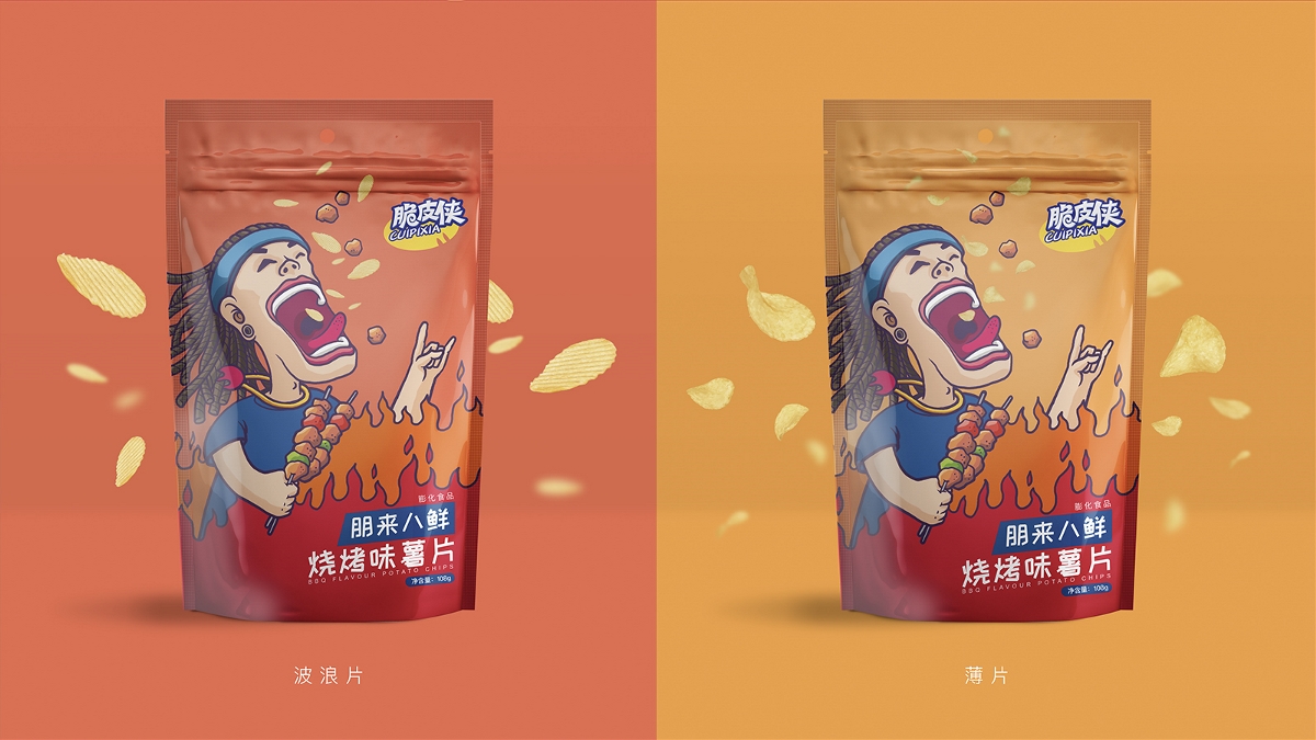 洛尚設(shè)計(jì) | 為環(huán)豐食品打造的脆皮俠“大嘴”系列薯片包裝