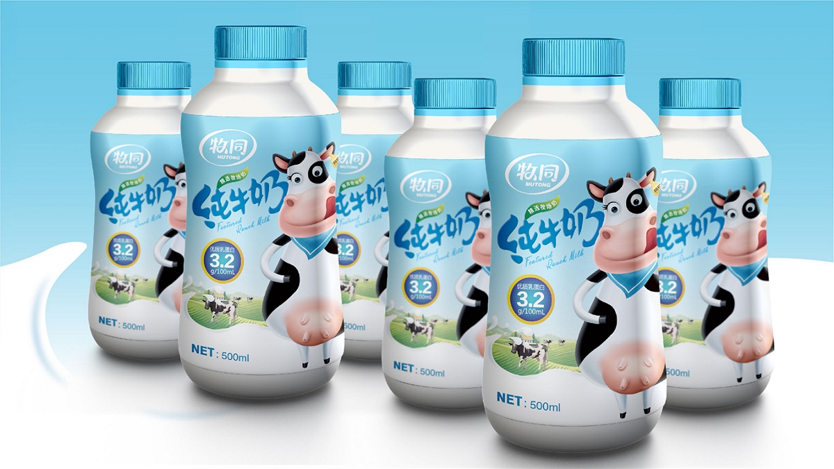 ​牧同3.2优质乳蛋白纯牛奶包装设计|摩尼视觉原创