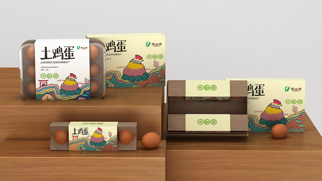 农产品包装设计 土鸡蛋包装设计 滚山鸡系列产品包装设计