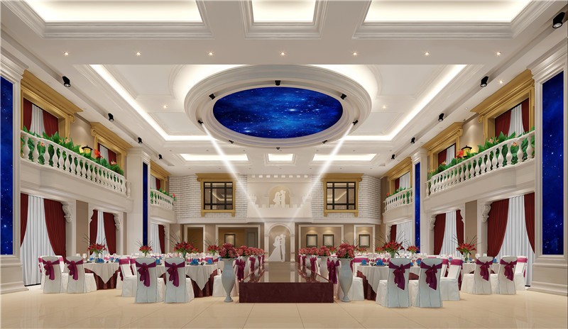 郑州婚宴酒店装修设计，郑州婚宴主题餐厅设计效果图