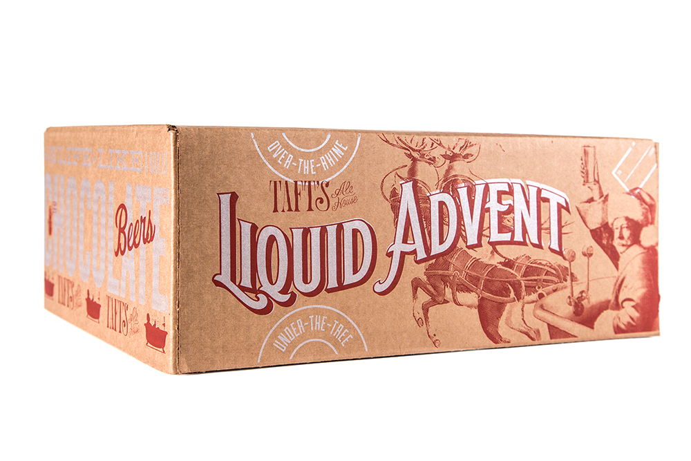 一款有意思的圣诞插画liquid advent啤酒包装设计