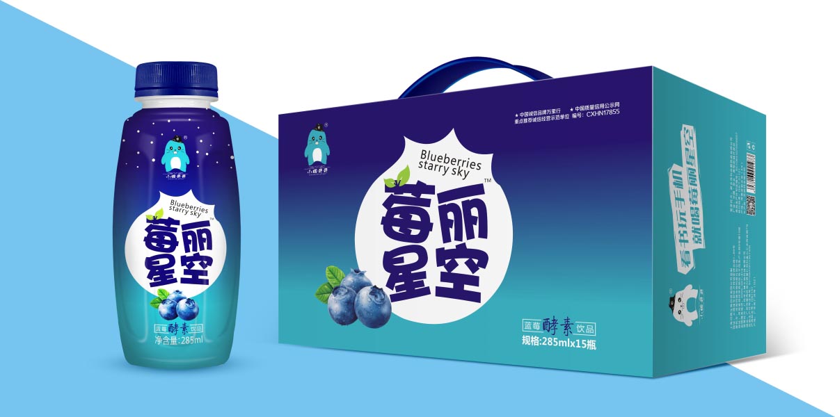 莓丽星空 · 蓝莓酵素果汁 酵素果汁饮品 | 产品包装设计 · 礼盒形象设计