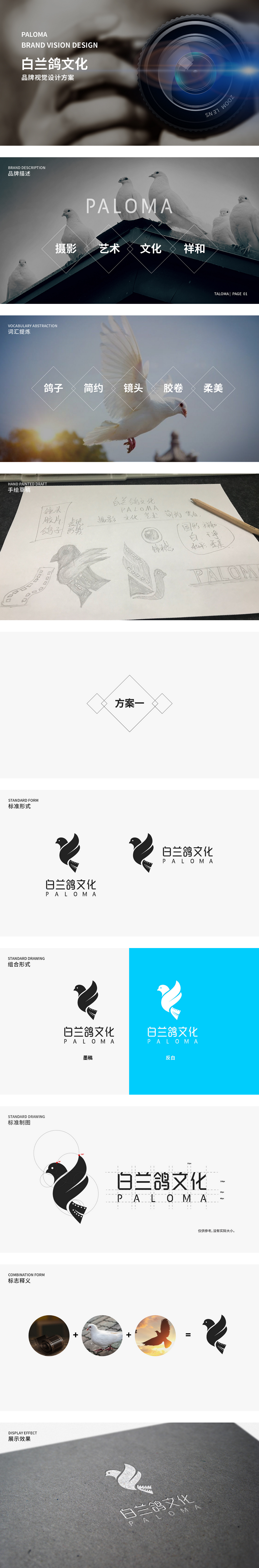 天得利项目案例 | 白兰鸽文化品牌logo设计
