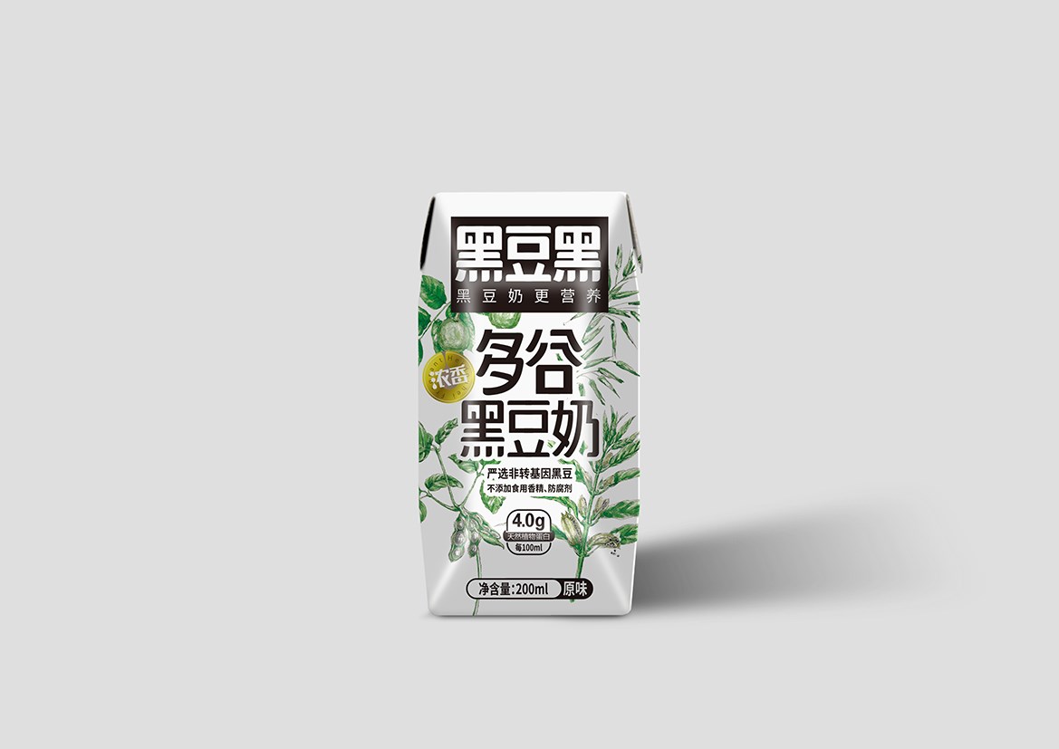 黑豆黑多谷营养黑豆奶系列包装设计