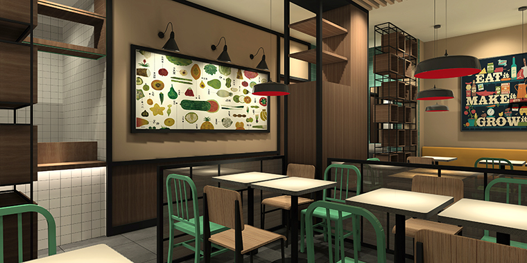 连云港连锁快餐店设计尚班族城市快餐空间设计-品深餐饮设计