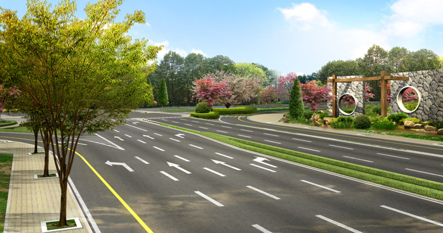 道路绿化景观设计案例效果图