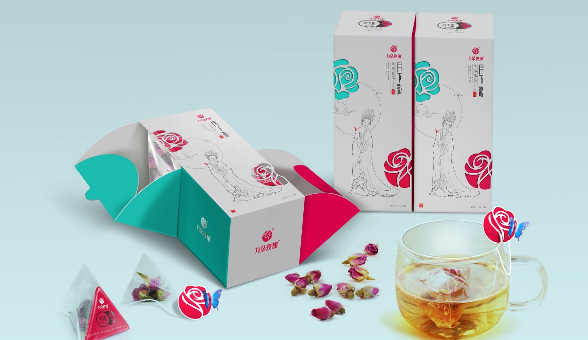 九朵玫瑰花茶包装创意设计