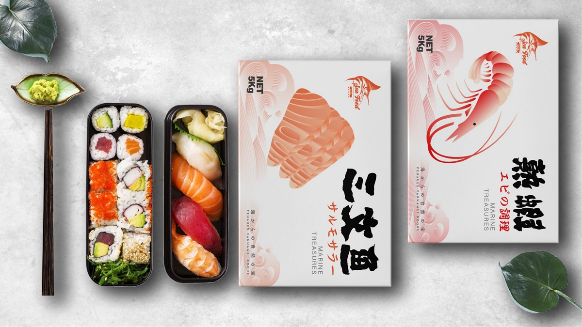 日式海产品系列包装设计|摩尼视觉原创