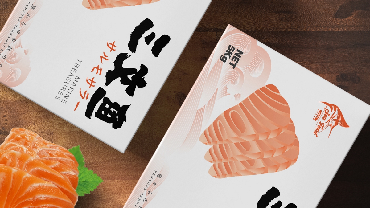 日式海产品系列包装设计|摩尼视觉原创