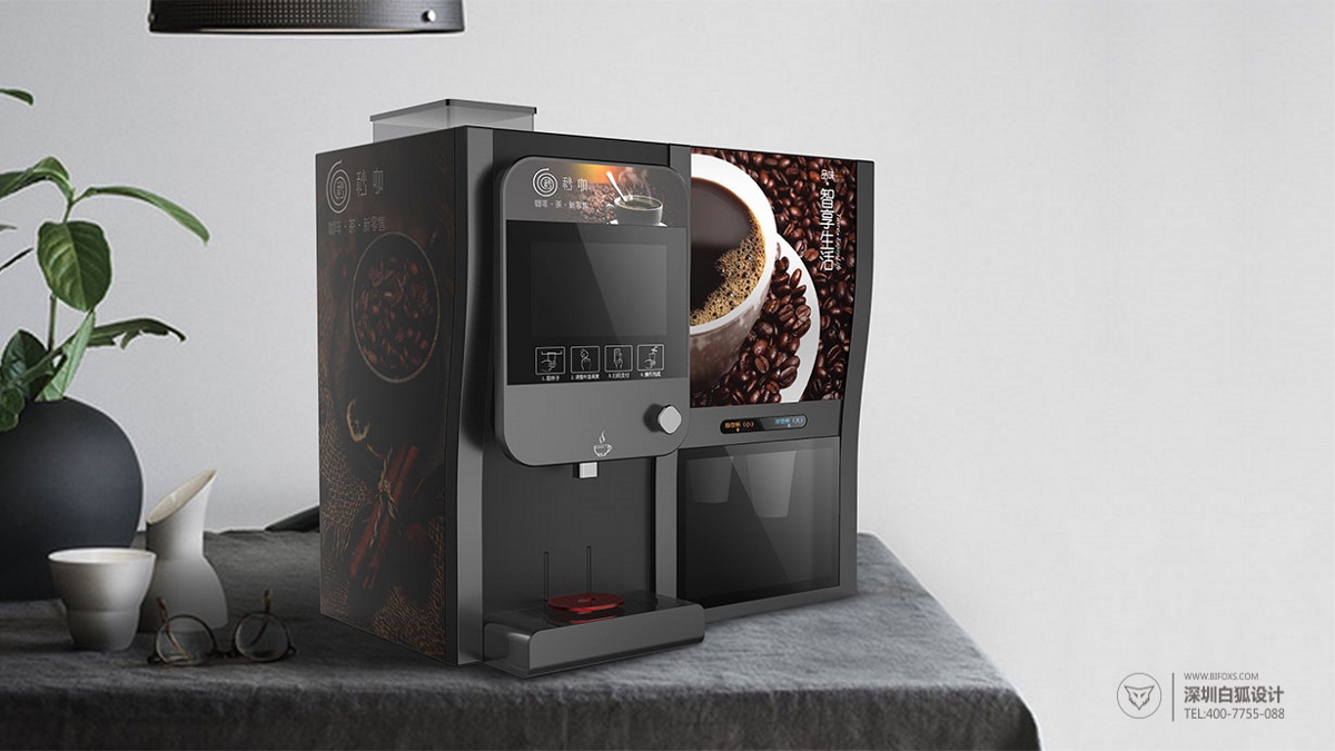 简析一款高端大气的商用台式咖啡机设计