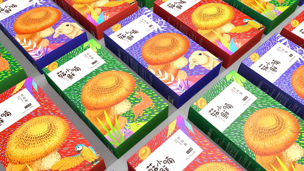 「菇小鲜喃 | 香菇脆片」系列包装设计