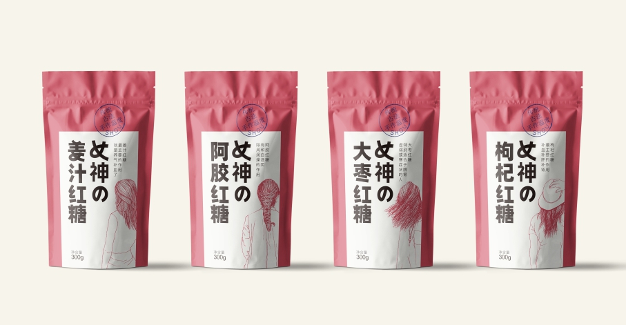 女神の红糖 手工古法 姜汁 大枣 枸杞 阿胶 特产 食品 包装