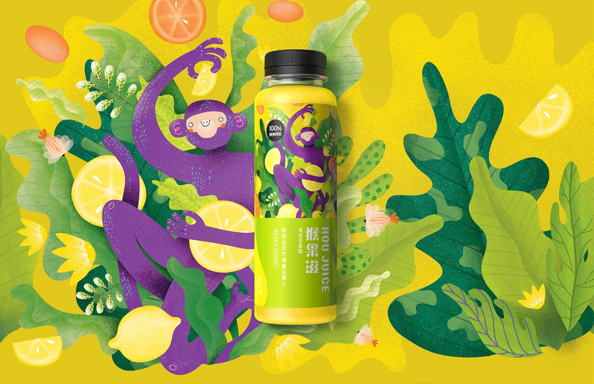 猴果滋 | 百果园果汁品牌形象设计