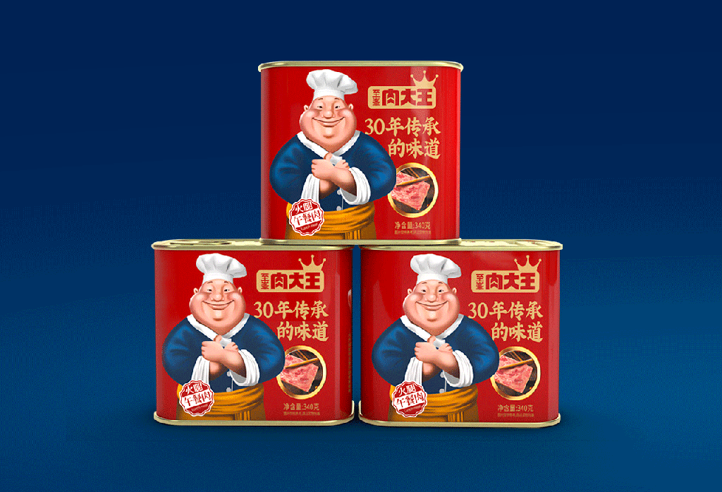 科比品牌设计-志峯肉大王火腿午餐肉包装设计