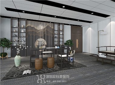  河南光大路桥工程公司大气办公室装修方案效果图-郑州宏钰堂办公室装修公司