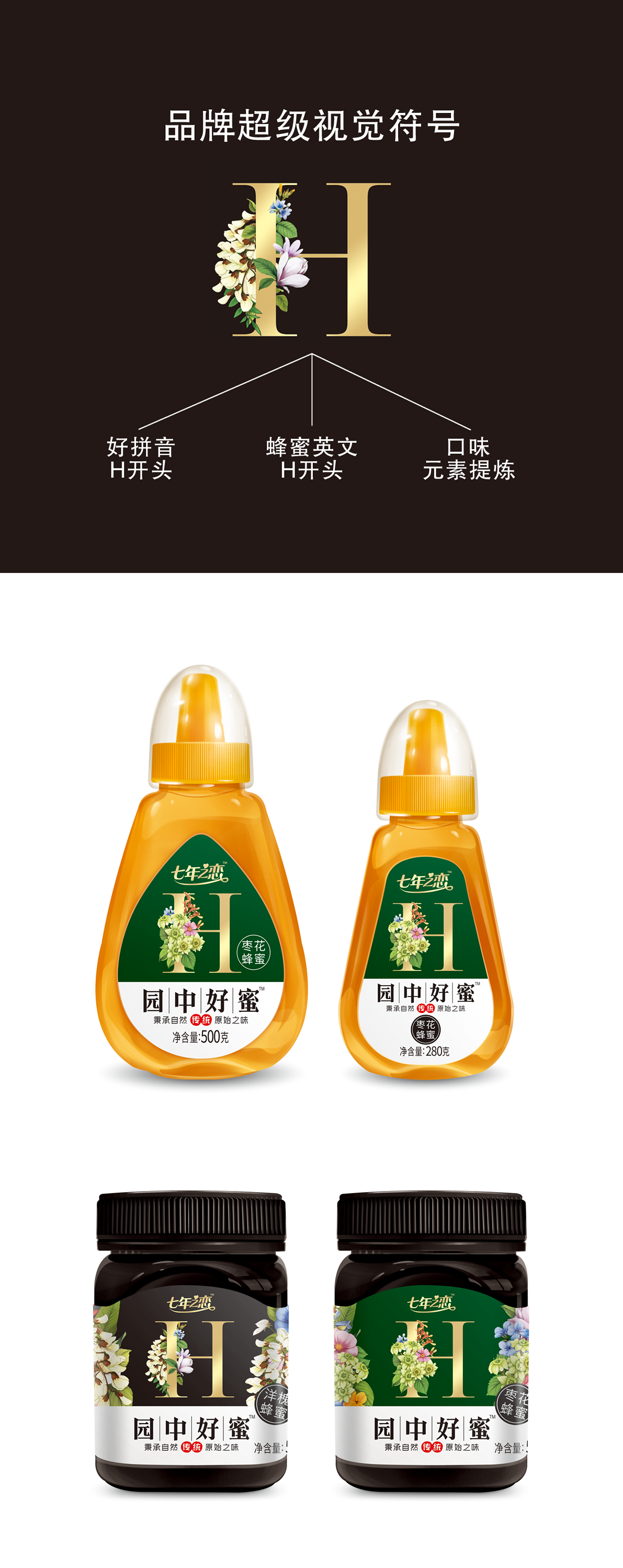 善行研创一园中好蜜品牌视觉符号蜂蜜包装设计