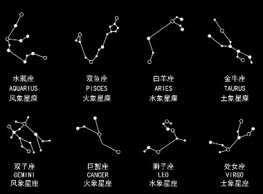 星座點(diǎn)線標(biāo)志源文件（自制可用）