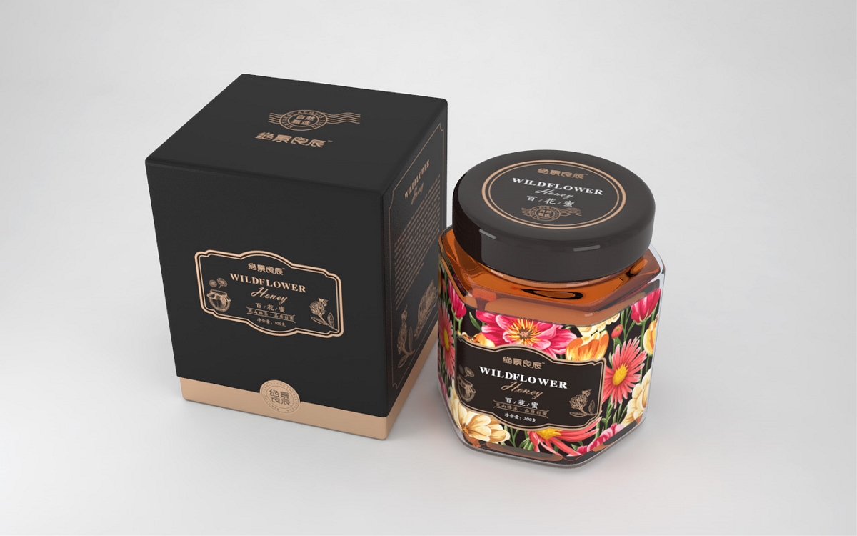 蜂蜜包装设计 蜂蜜品牌设计 蜂蜜瓶标设计 | 刘益铭 原创作品