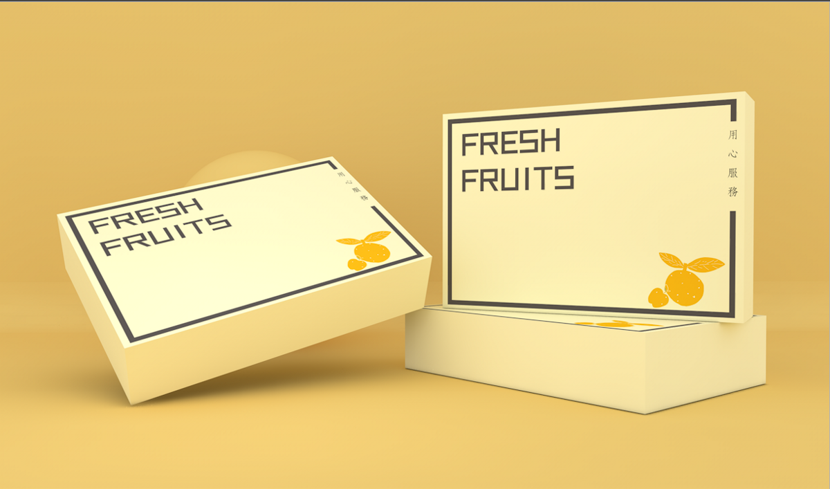 水果通用包装盒、简约风格、清新风格、橙子、苹果礼盒
