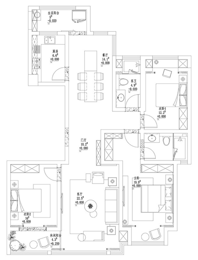 綠城怡商玉園180平三室兩廳裝修，簡約不失高貴的設(shè)計(jì)