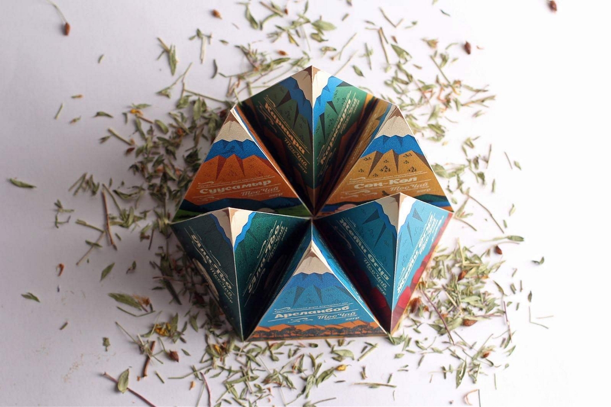 吉尔吉斯山脉的茶叶包装设计