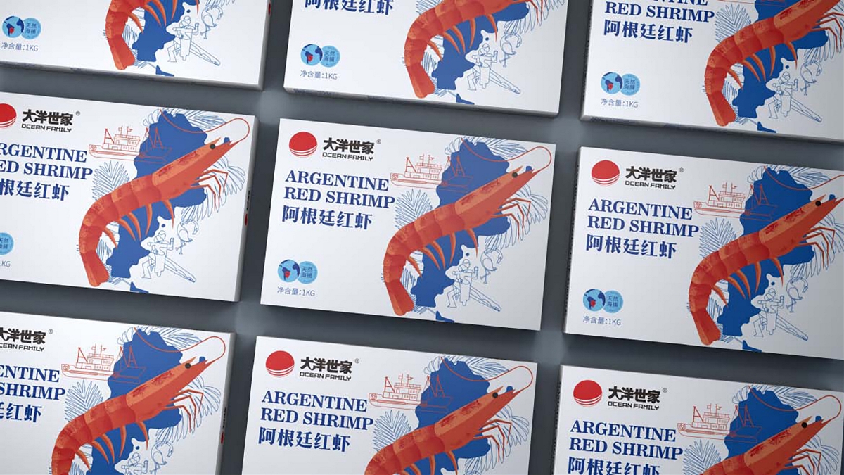 大洋世家虾类包装设计