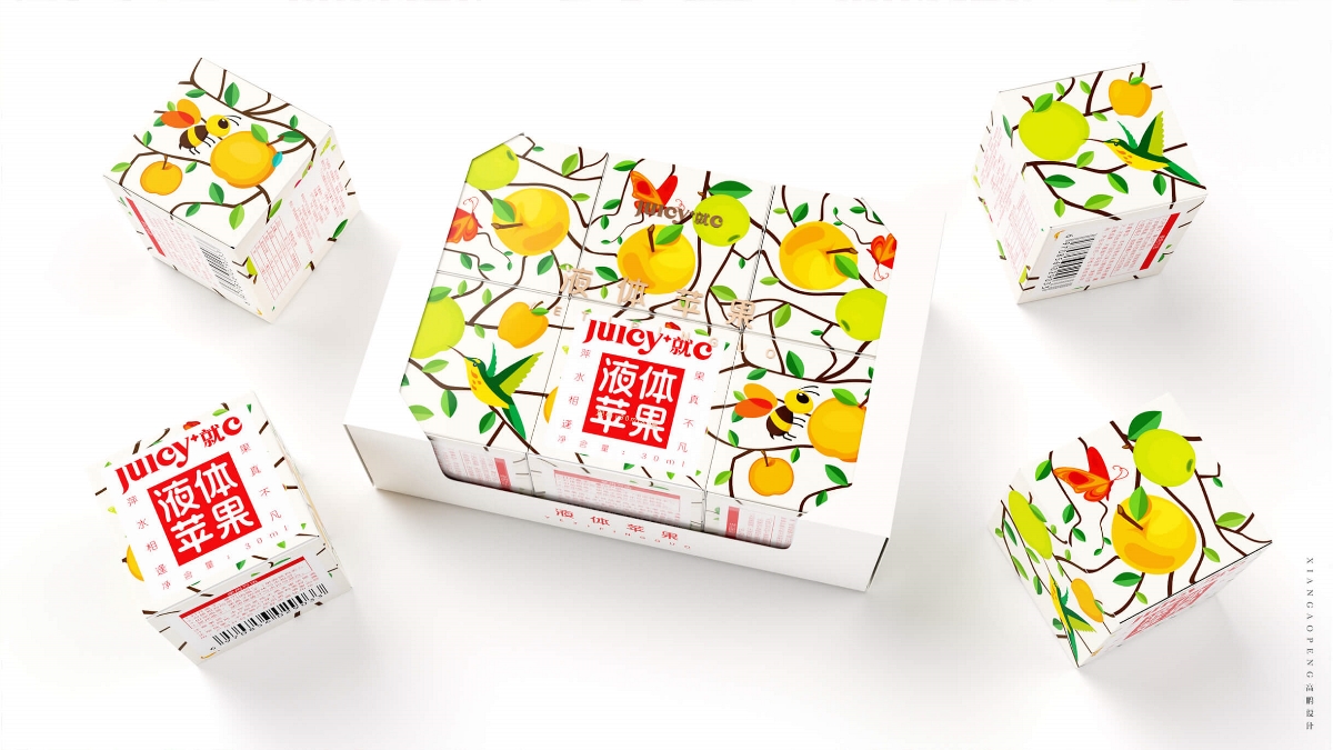 高鹏设计——浓缩苹果清汁饮料包装设计 