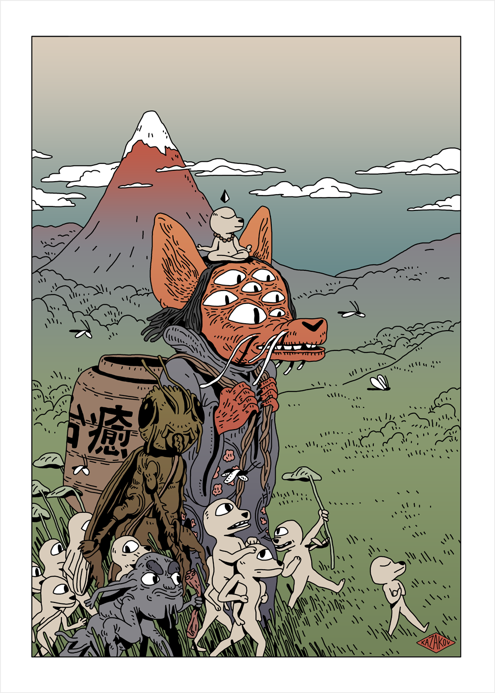 畅游日本后的想象，日式妖魔鬼怪插画设计