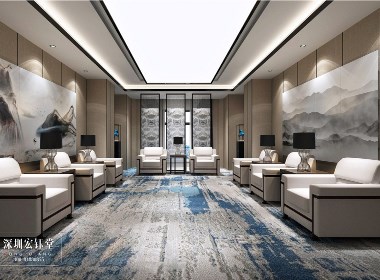  郑州新中式办公室装修公司-农商银行新中式办公室装修案例