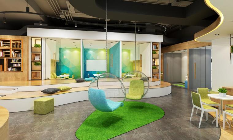 郑州简约时尚风少儿英语培训学校装修设计案例实景图-宏钰堂装饰