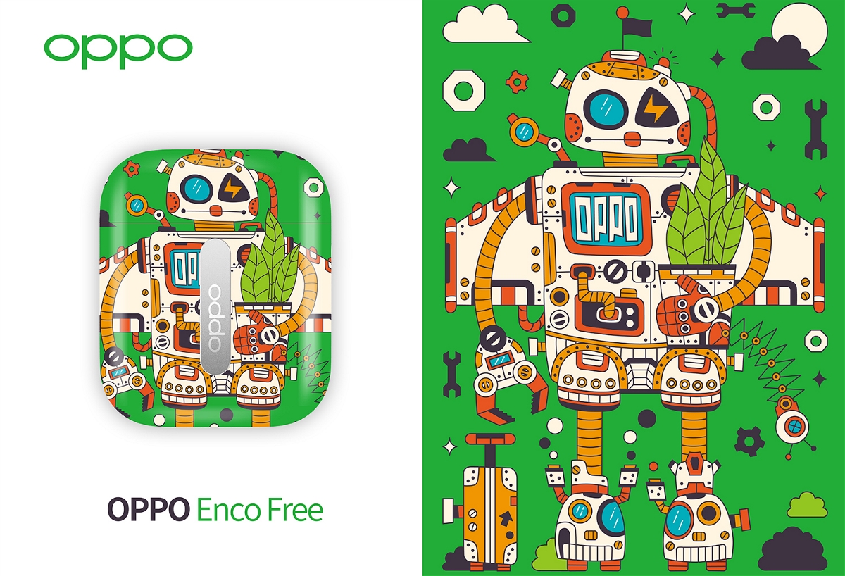 OPPO Enco Free耳机套-机器人系列外壳