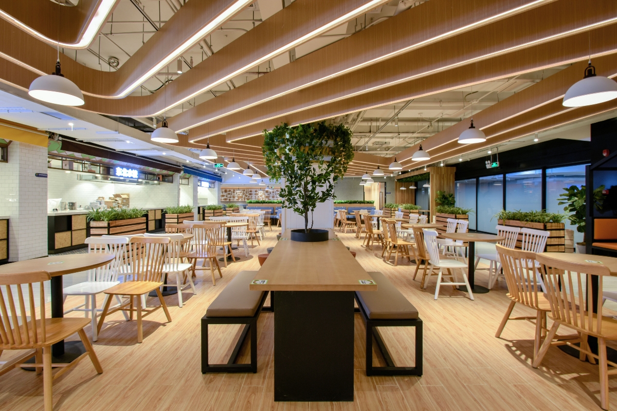 餐饮设计·中粮创芯食堂，现代化绿色生态食集