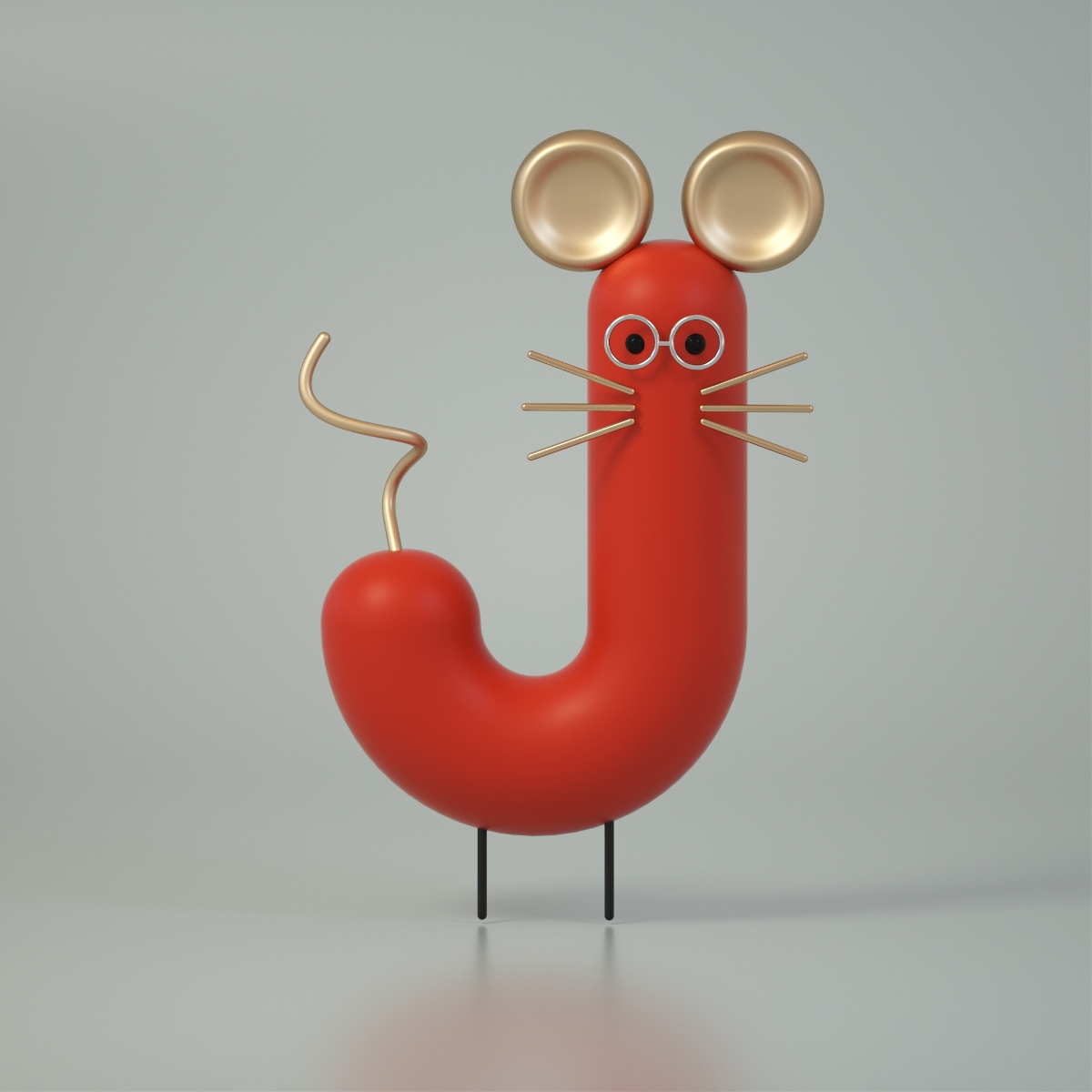 鼠年贺岁之鼠字母设计