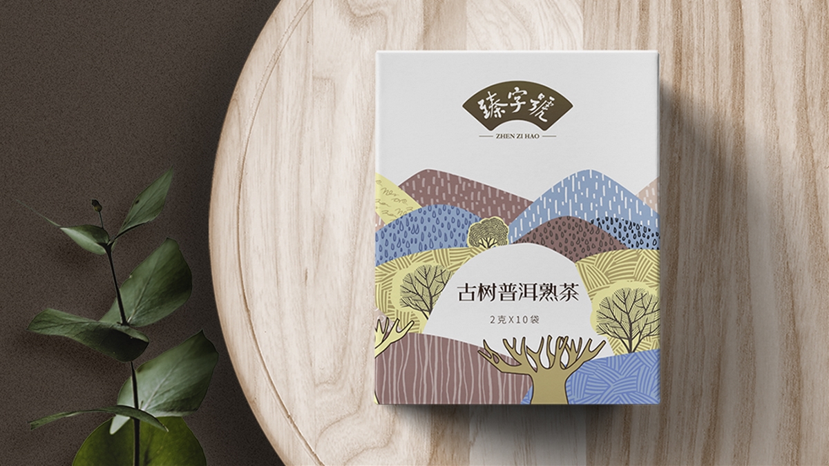 【臻字号】插画风格茶系列包装设计|摩尼视觉原创
