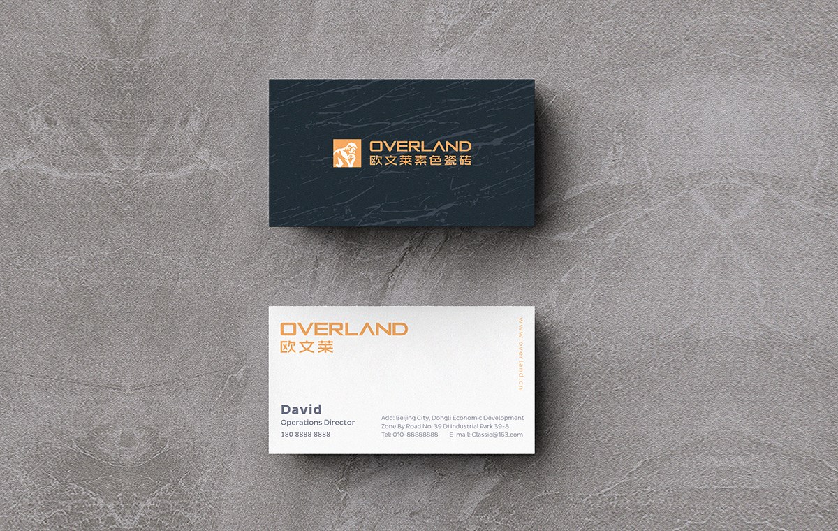 OVERLAND歐文萊素色瓷磚logo，vi形象設(shè)計(jì)