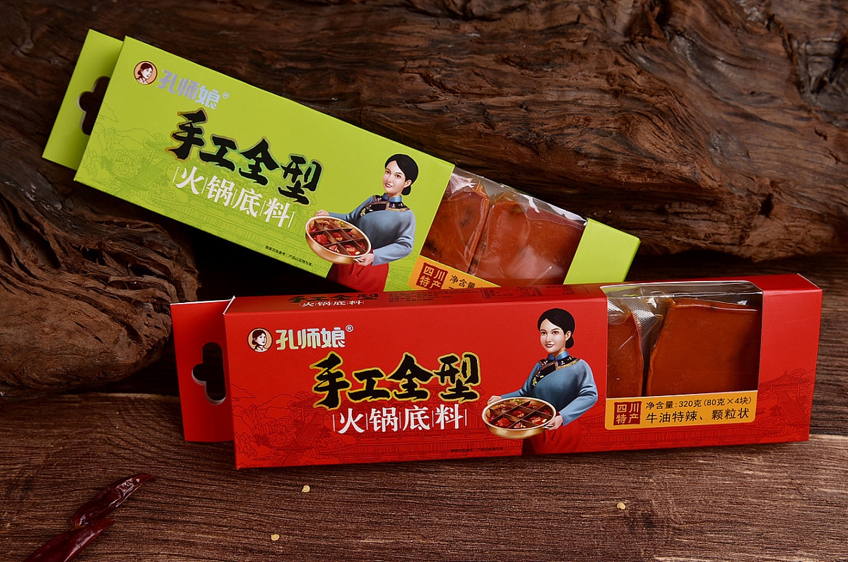 包裝設計×調味品×孔師娘（干辣椒×青花椒×火鍋底料）×火麒麟